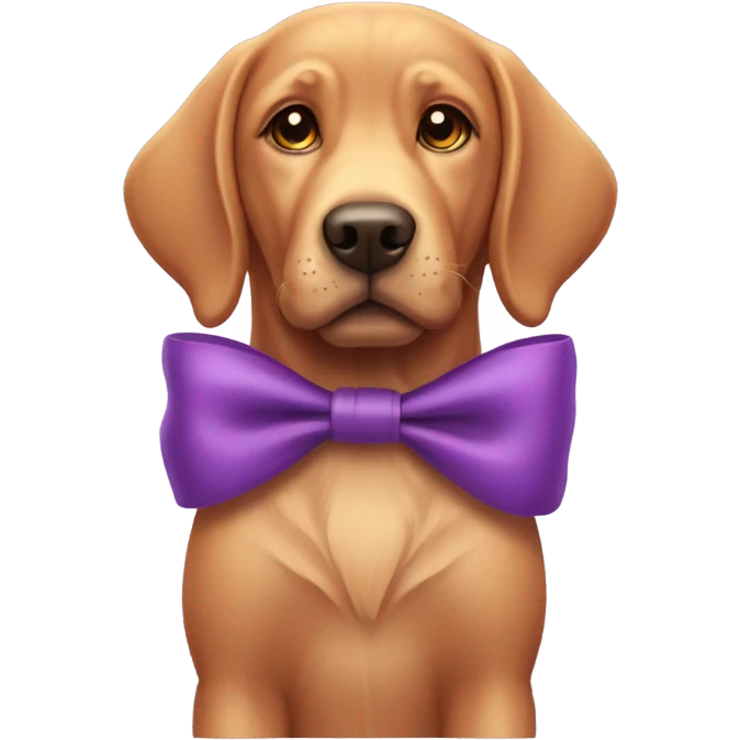 Red lab with purple bow emoji