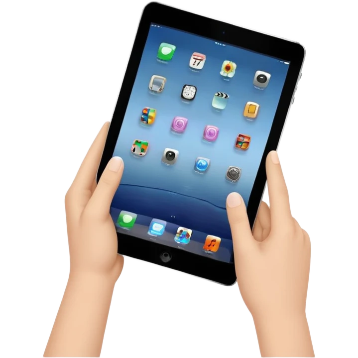 Hands holding ipad emoji