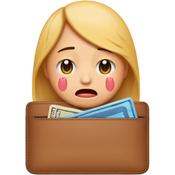emoji that has no job and is crying with a open wallet and no money in it emoji