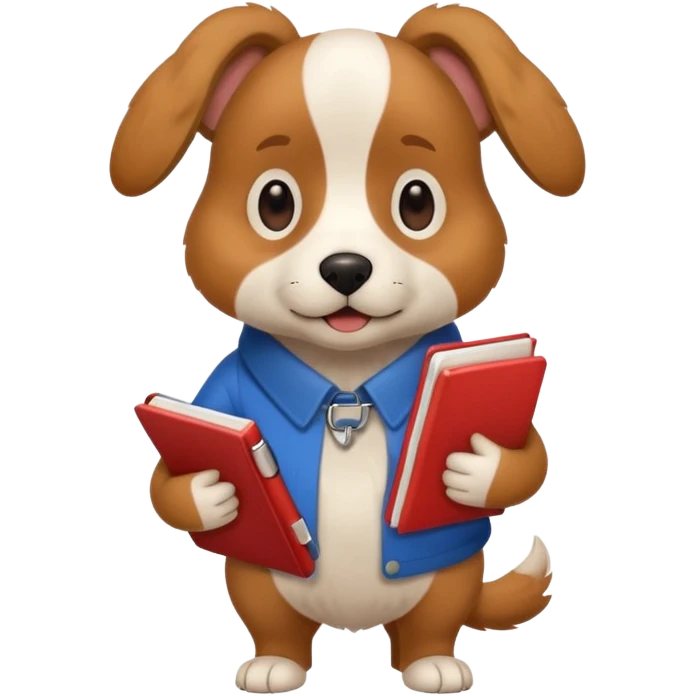 funny dog with full body with diary

 emoji