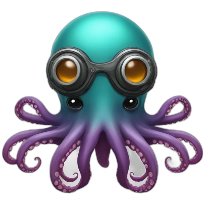 octopus with flying helmet and googles emoji
