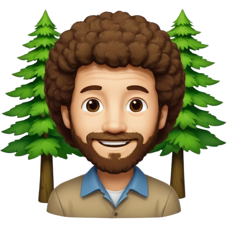 Bob Ross and Happy Little trees emoji