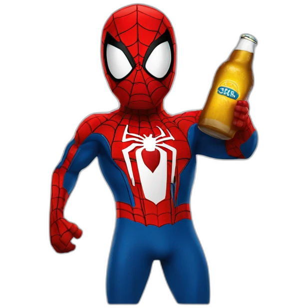 spider man buvant une biere emoji