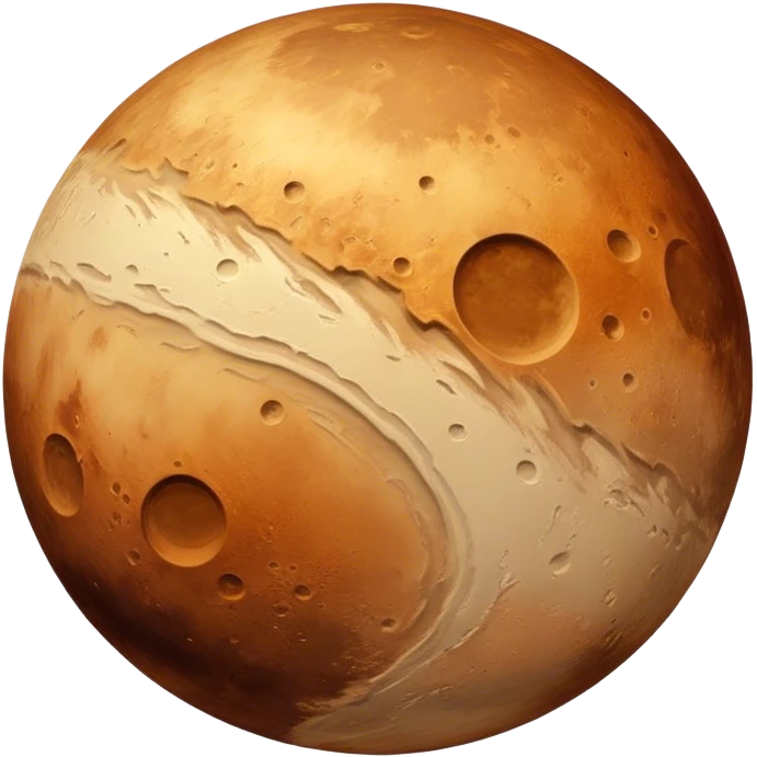 Planet mercury with alot of craters and a slightly brownish hue emoji