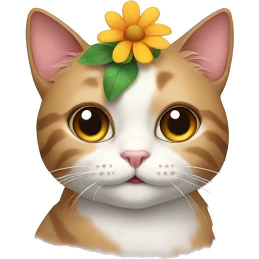 Cat with flower emoji