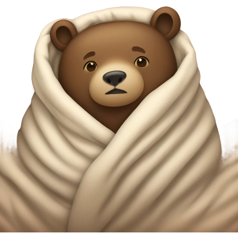 bear cozy in blanket emoji