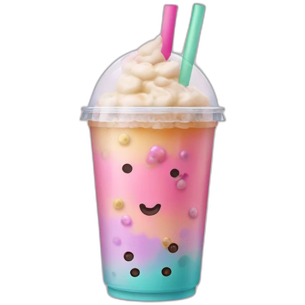 A bubble tea with a unicorn lid emoji