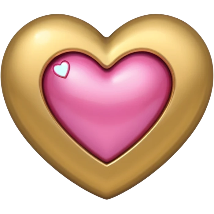 gold heart with one mini pink heart inside of it  emoji
