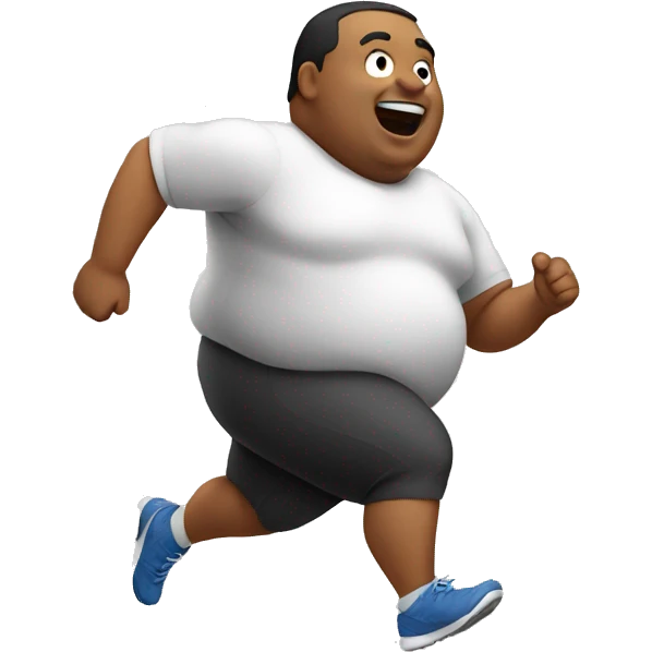 Fat man running emoji