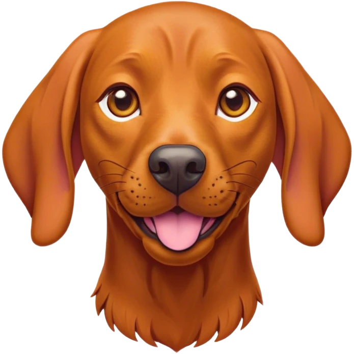 Cinematic Comical Vizsla Portrait Emoji, Head tilted dramatically with an exaggeratedly amused expression, featuring a striking rust and gold Fur with bold accents, wide, expressive amber eyes filled with playful disbelief, Simplified yet hilariously expressive features, highly detailed, glowing with a slightly sassy glow, high shine, dramatic yet playful, stylized with an air of cheeky mischief, bright and endearing, soft glowing outline, capturing the essence of a spirited and over-the-top companion, so meme-worthy it feels like it could side-eye its way into internet fame instantly! emoji
