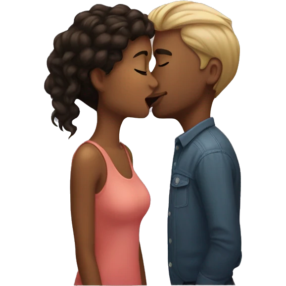 A girl kisses a man  emoji