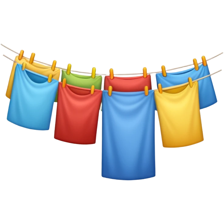 colorful laundry drying line emoji