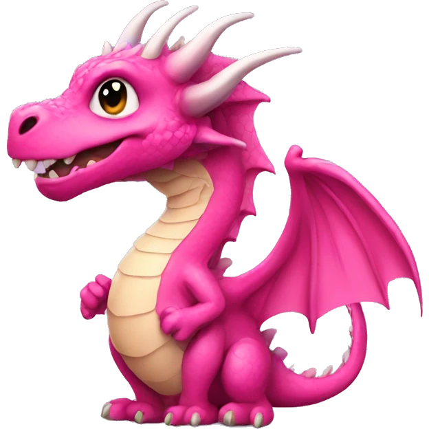 A pink dragon emoji