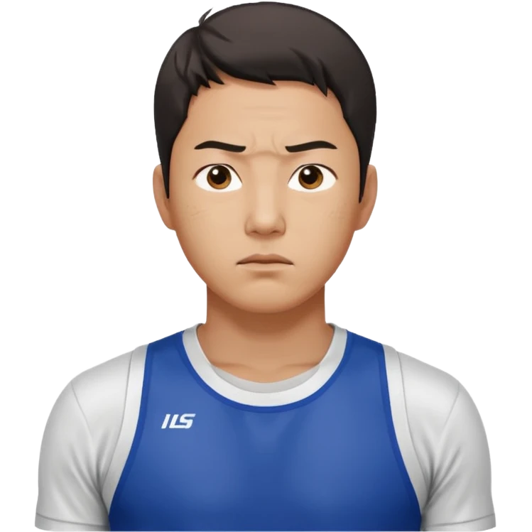 a korean guy about 30 years old, running with sportswear, sweating emoji