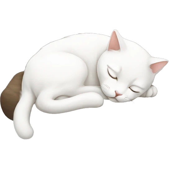 White cat sleeping emoji