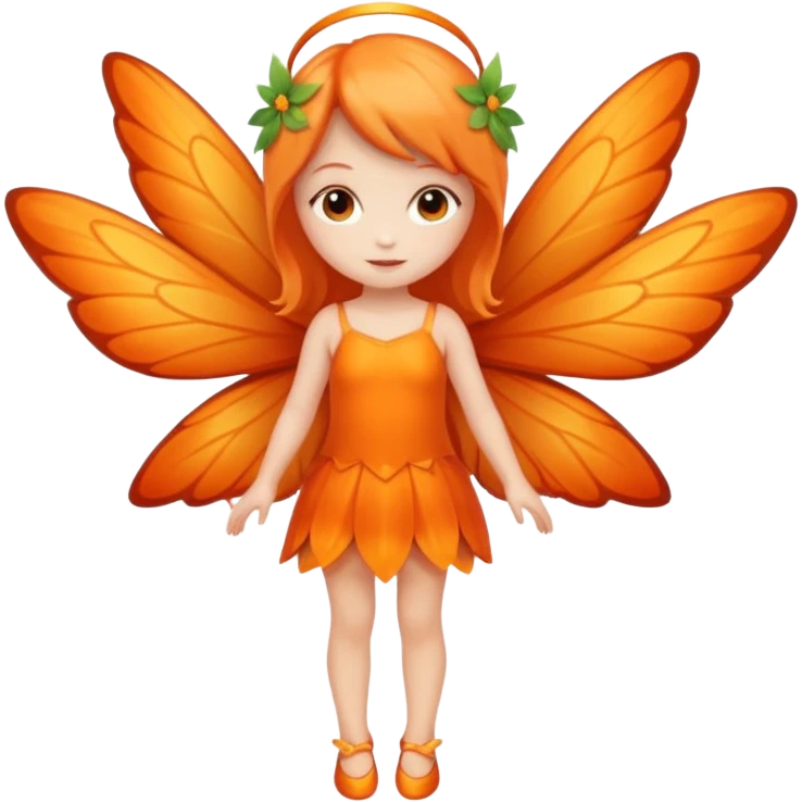 full body of little orange fairy emoji