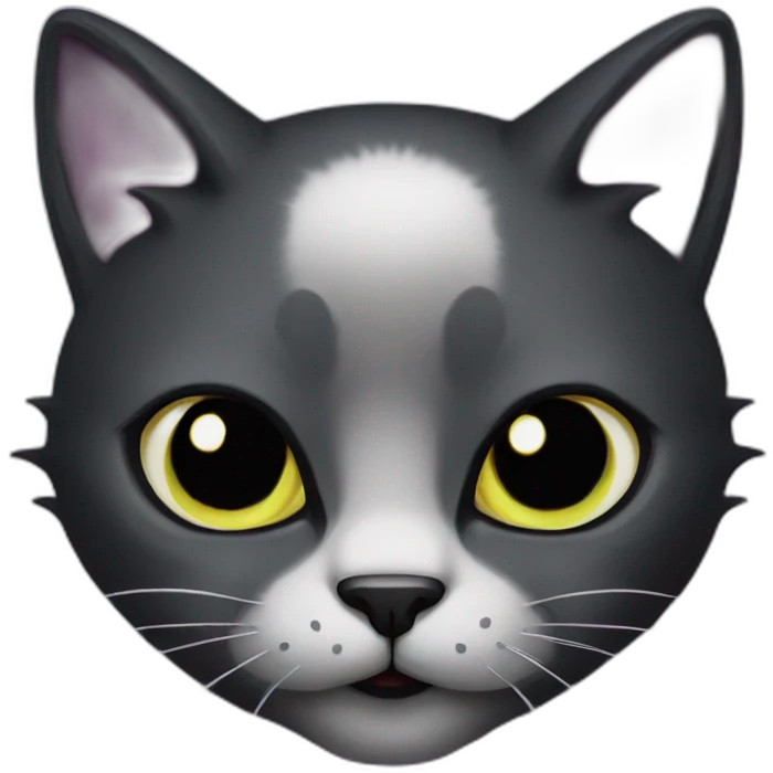 goth cat emoji
