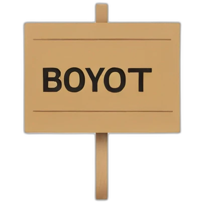 Placard with boycott written on it emoji