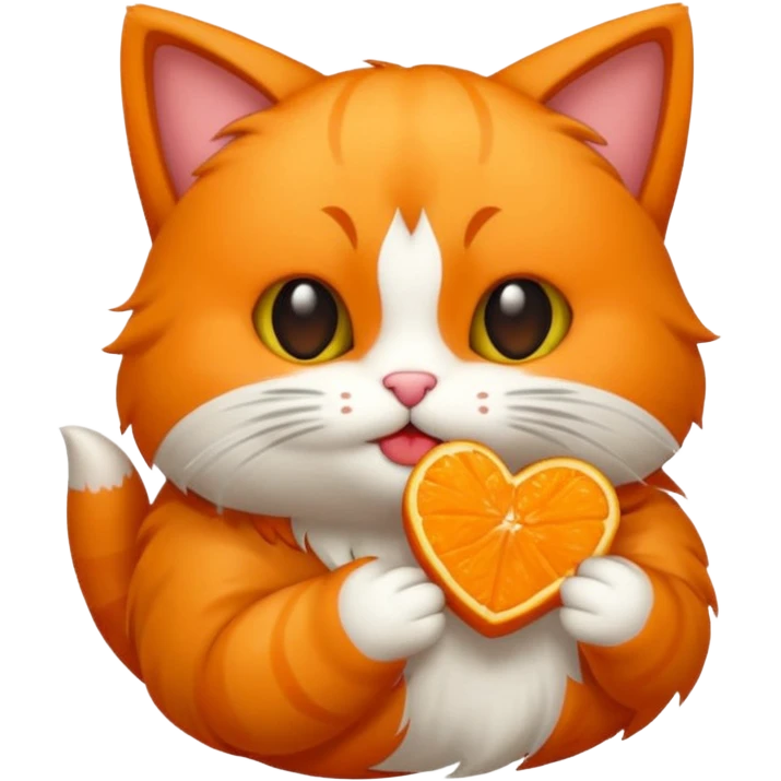haz que un gato naranja esté lanzando un beso emoji