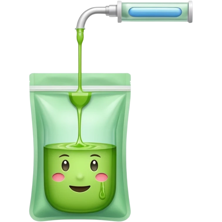 Matcha in iv drip bag emoji