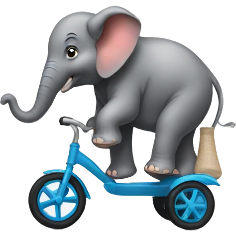 Elephant riding a tricycle  emoji