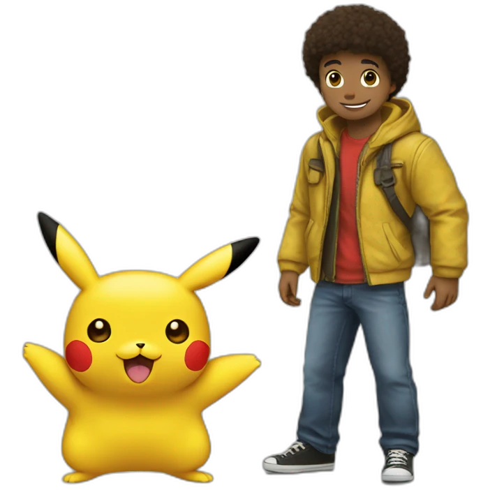 Sacha et Pikachu emoji
