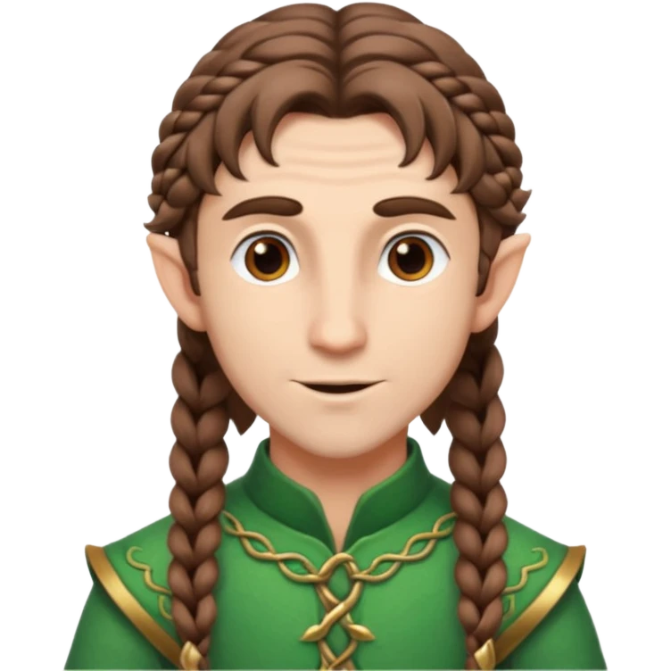 elves with braided brown  hair man emoji