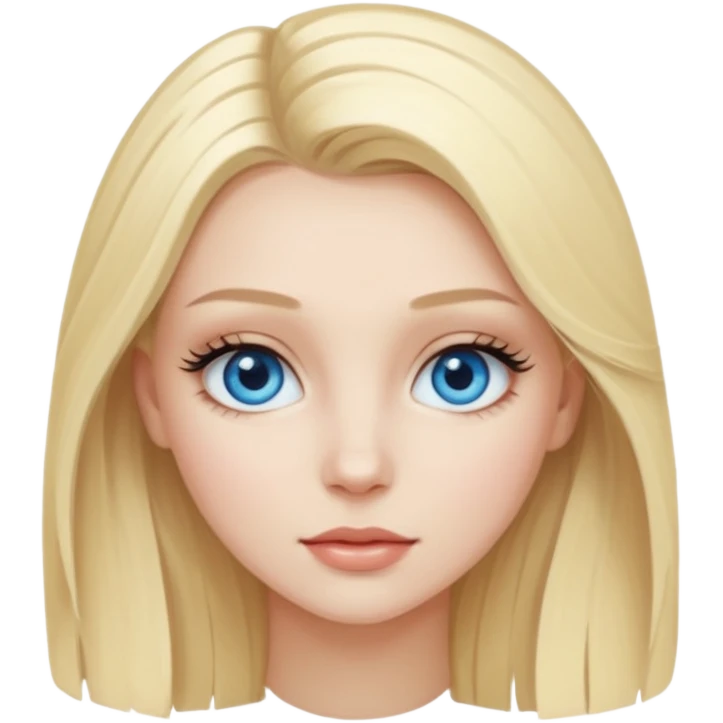 Gorgeous blonde girl with lashes and blue eyes emoji