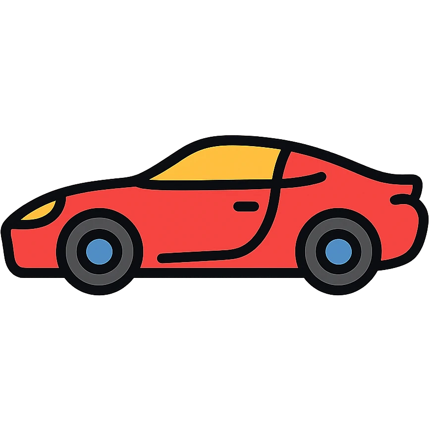 Sports car icon, sleek design emoji