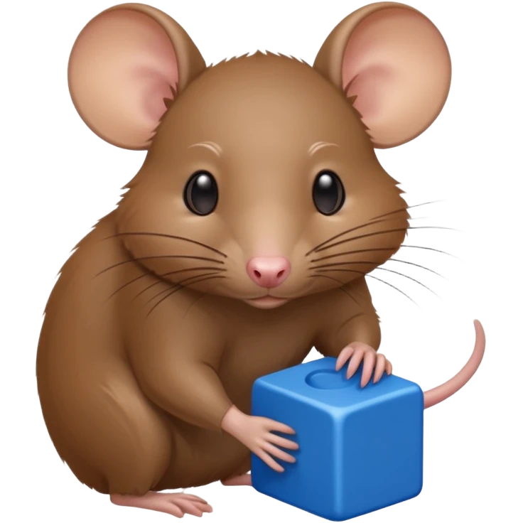 raton comiendo bloque azul emoji