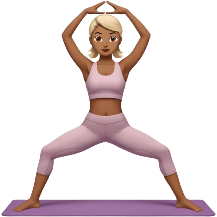 woman doing warrior yoga pose emoji