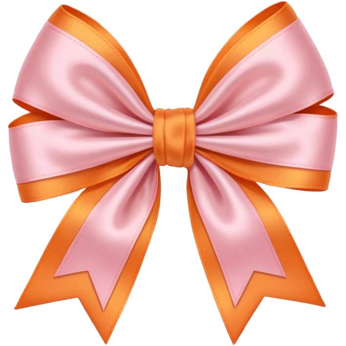 Light Pink and light orange bow emoji