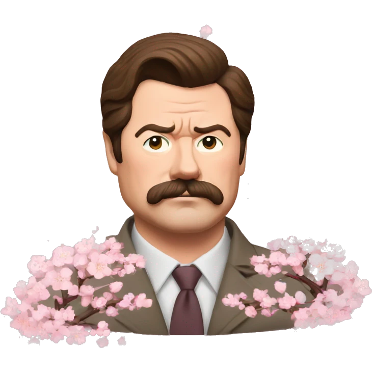 Ron Swanson cherry blossoms  emoji