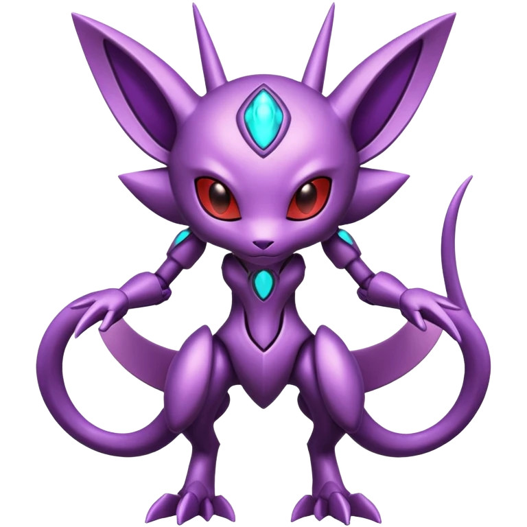 Futuristic armored cyber-Mewtwo-Sableye-Genesect-Deoxys-Espeon-alien-hybrid-fusion emoji