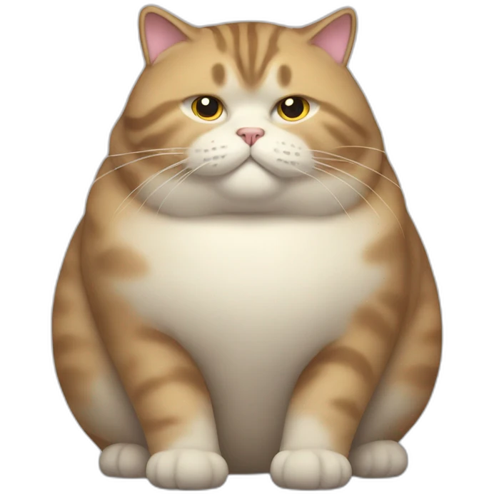 Huge overweight fat obese fluffy cat emoji