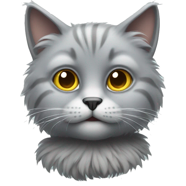 grey fluffy cat emoji