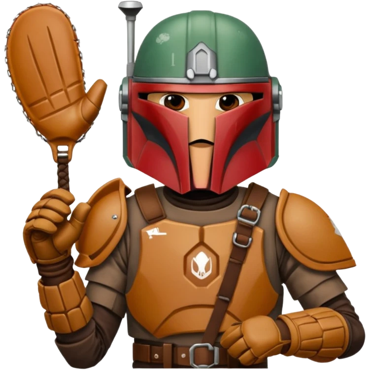 Mandalorian with a Catcher's mitt emoji