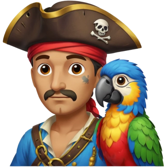 pirate and parrot emoji
