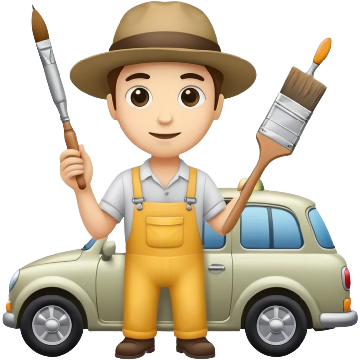 painter and car emoji