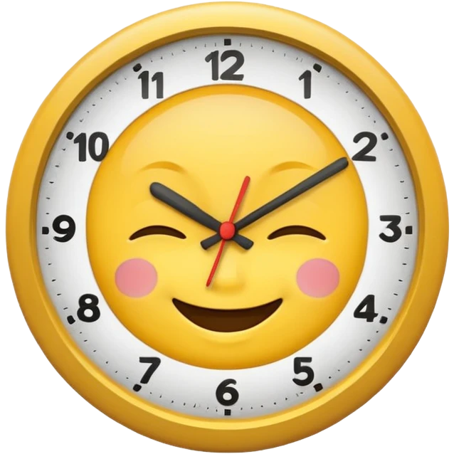 a clock emoji laughing with it’s eyes closed emoji