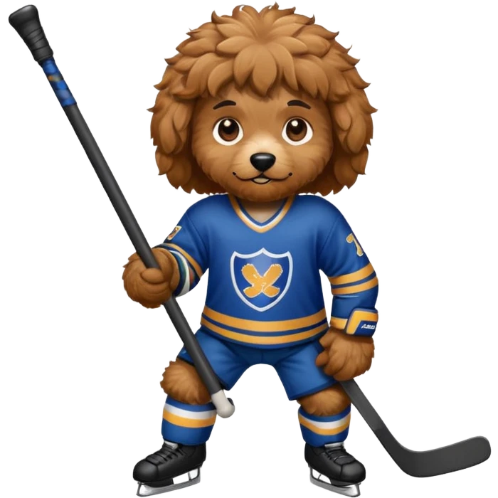 cavapoo playing hockey emoji