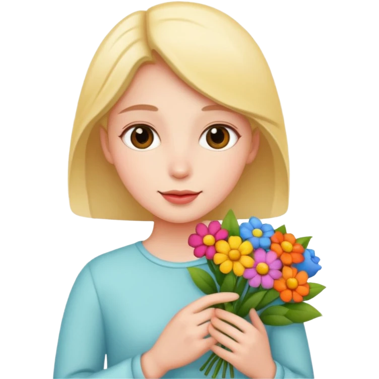 зайщики  з квітами emoji