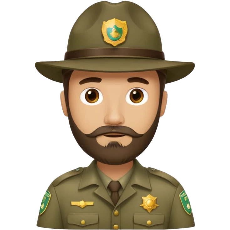 Male Park Ranger with beard  emoji