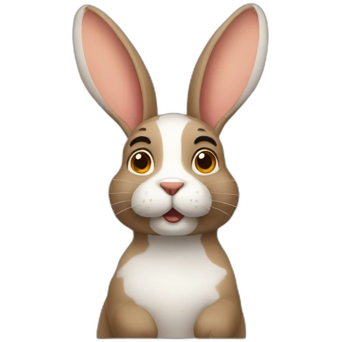 Conejo con cara de loco emoji