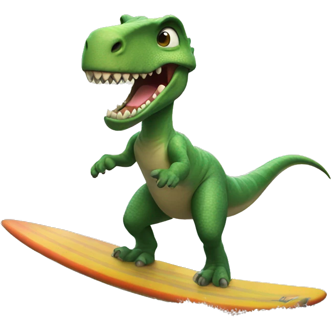 dinosaur riding a surfboard emoji