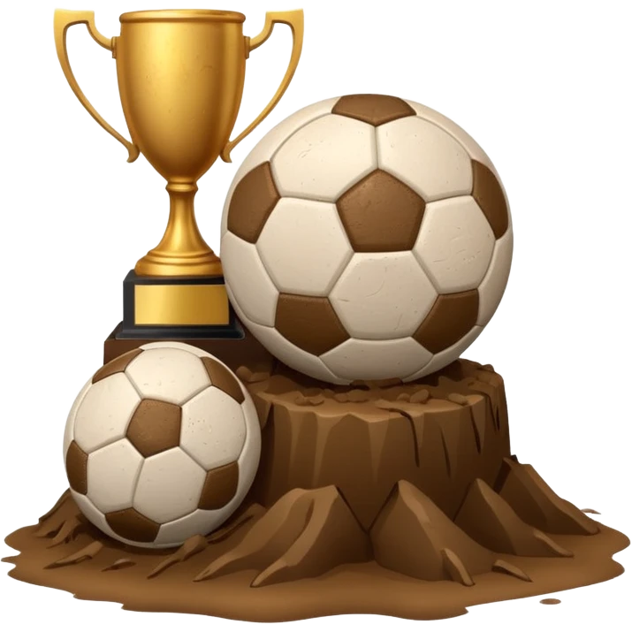 Soccer ball + poop+trophy emoji