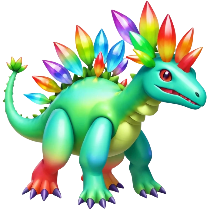 Shiny Colorful Meganium-Amaura-fakemon (full body) emoji