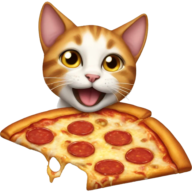 Cat eat pizza emoji