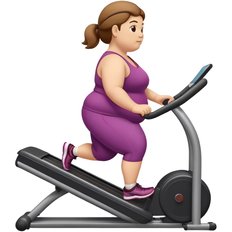 Fat woman on stairmaster emoji