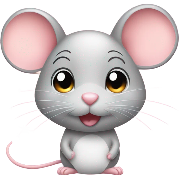 Cute mouse with glitter hearts emoji
